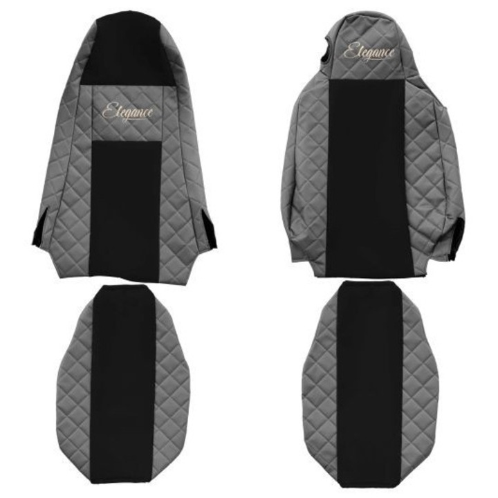 Huse auto F-CORE FX16, gri, material: velur si eco-piele, pentru Scania P,G,R,T - series R 580