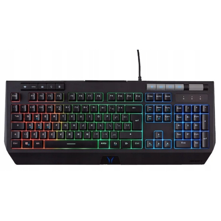 Tastatura de gaming Medion ERAZER MD88200, iluminare LED, 19 taste anti-ghosting, 7 culori, 463x40x191mm