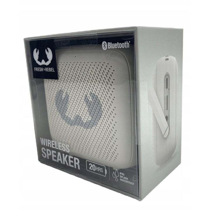 Boxa portabila Rockbox, 5 W, rezistenta la apa, bej, pana la 20 ore autonomie