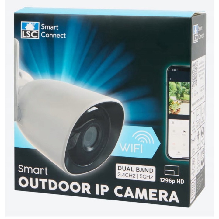 Wi-Fi камера за наблюдение, бяла, 5V, със сирена за аларма, функция за поверителност