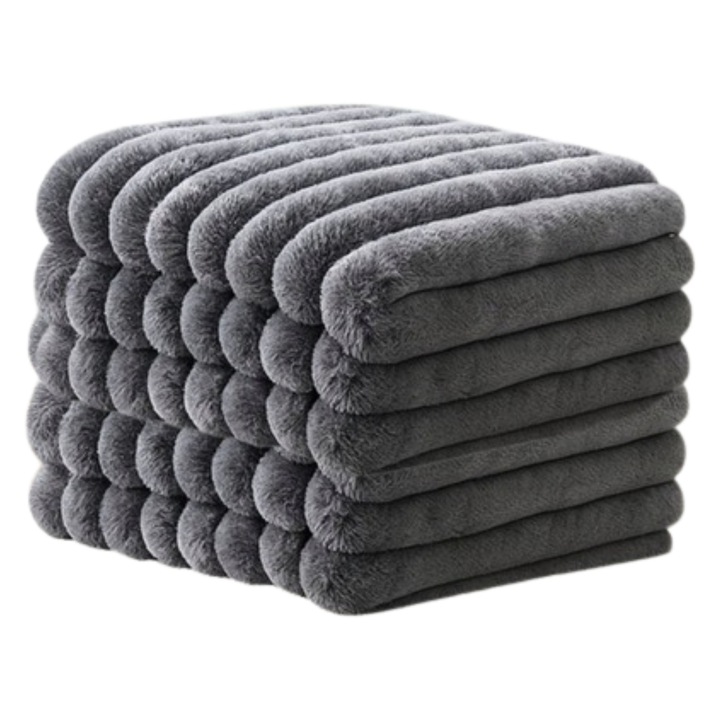 Patura electrica, 180x160cm, 8 niveluri de incalzire, gri, cu telecomanda