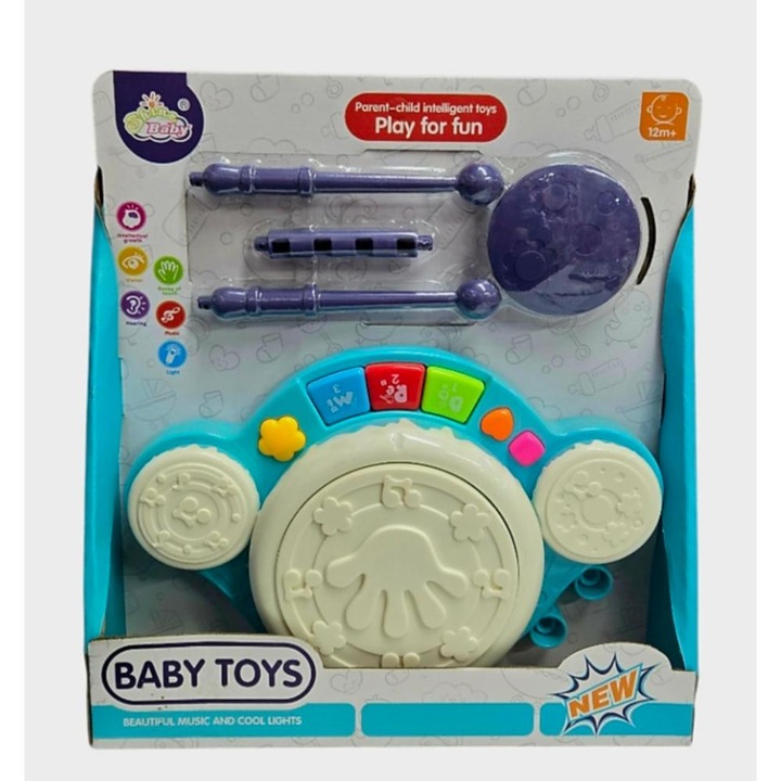 Tobita cu baterii pentru bebelusi, muzica si lumini colorate