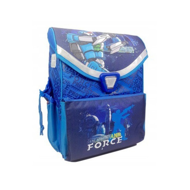 Iskolatáska Patio, 1 rekeszes, vízálló anyag, fényvisszaverő elemek, 38x30x20cm