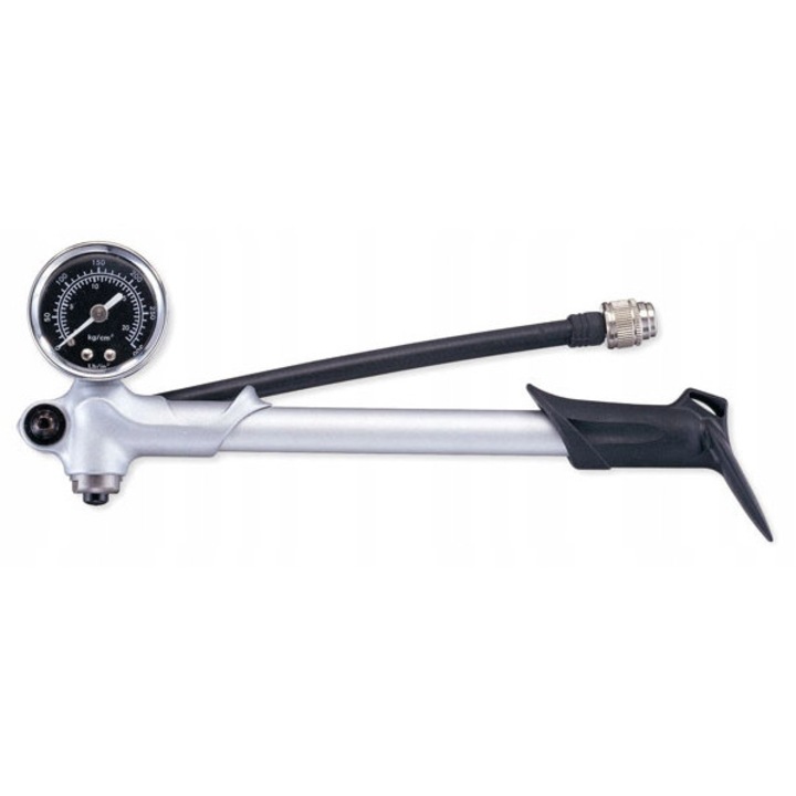 Помпа за велосипед GIYO 20 бара, въртящ се дизайн, включен манометър, 26 см, сива