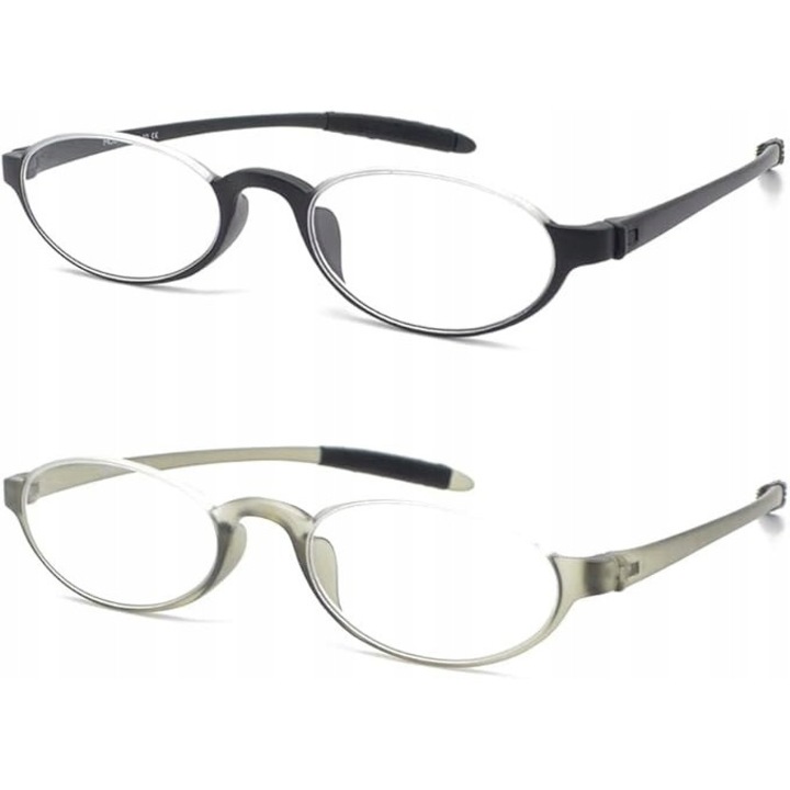 Set 2 Ochelari de Citit 1,75 dioprii Mcoorn TR90, Antiderapant, Ultralegeri, Color Universale, cu Etui