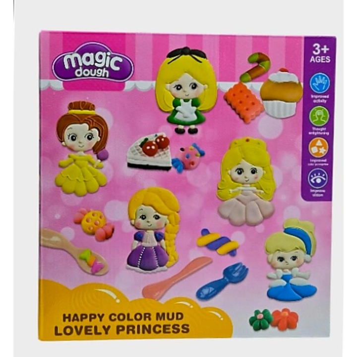 Joc creativ 10 culori plastilina si forme fetite