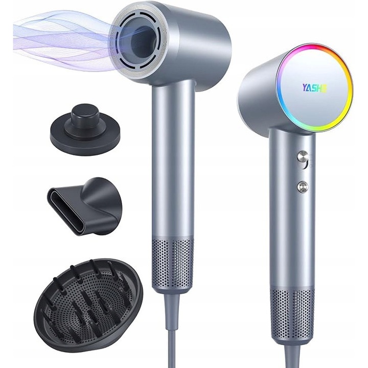 Сешоар YASHE RW06, 1600W, компактен, син, комплект с аксесоари