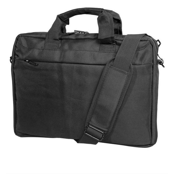 13.3"-os laptoptáska, fekete, két rekeszes, modern design