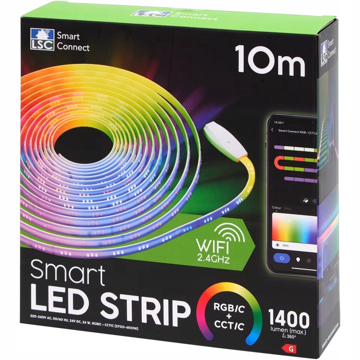 LED ленти, 10м, бели и многоцветни, 24W, с дистанционно управление