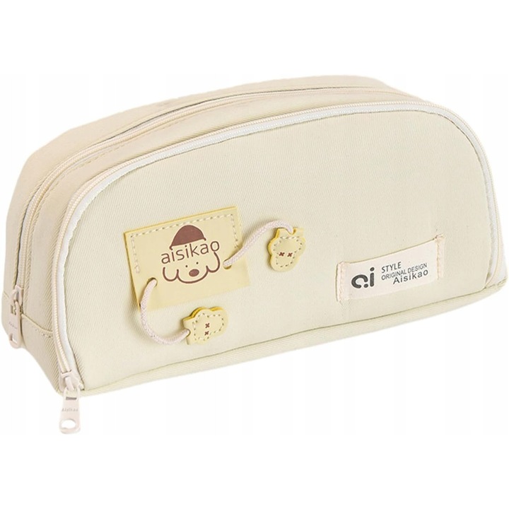 Ученически несесер от плат с отделения, голям, многоцветен, лек и просторен