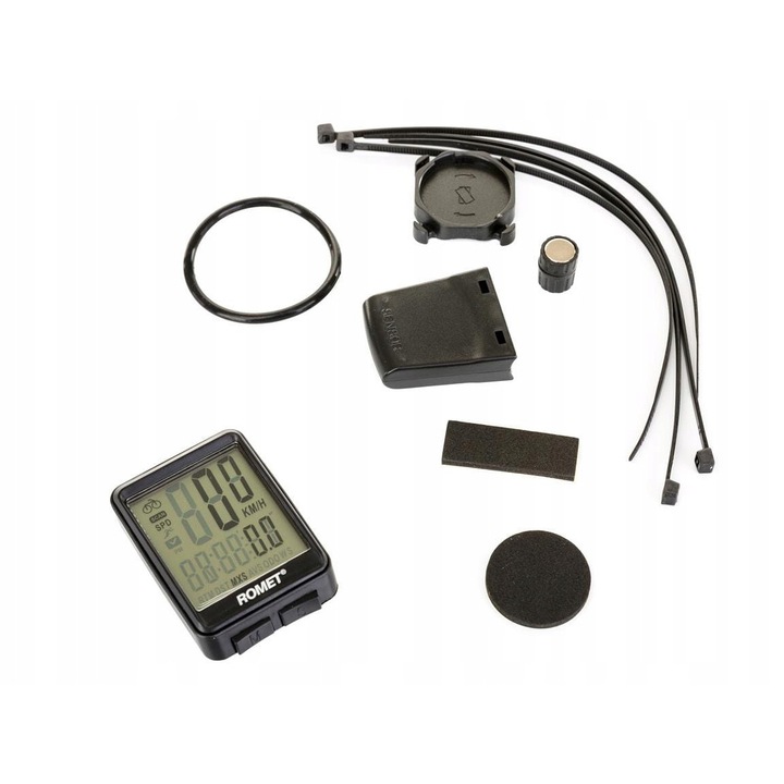 Велокомпютър Romet BKV-1507, 14 функции, черен