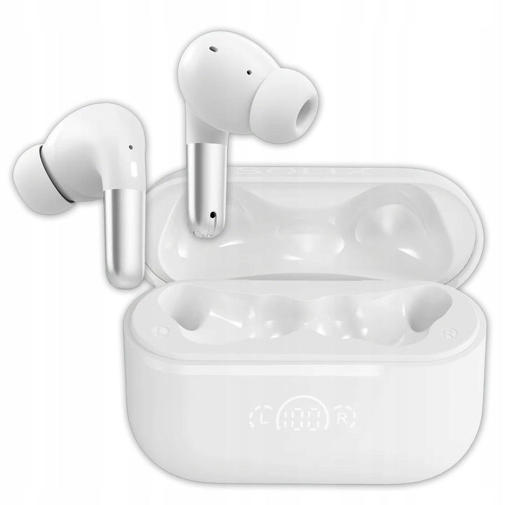 Solix Nexus ANC TWS vezeték nélküli fülhallgató, Bluetooth 5.4, zajszűrés, fém design, 10m