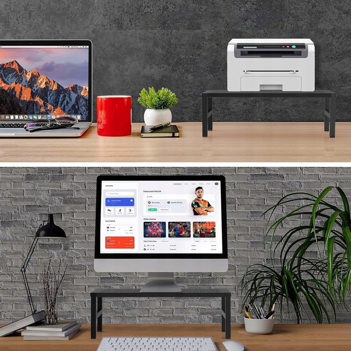 Stojak multifunctional pentru monitor, 5 unghiuri reglabile, 50 kg capacitate, 15,35x9,29x5,2 inch, antiderapant