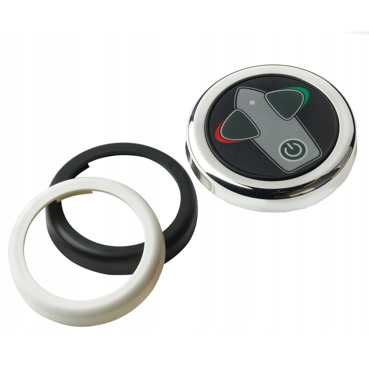 VETUS BPSR контролен панел, 63,5 мм, бял/черен/хромиран, IP66, 12/24V, комплект с 3 рамки