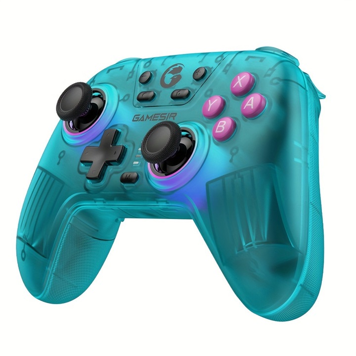 Controler wireless GameSir Nova pentru Nintendo Switch, joysticki cu efect Hall, iluminare RGB, multicolor