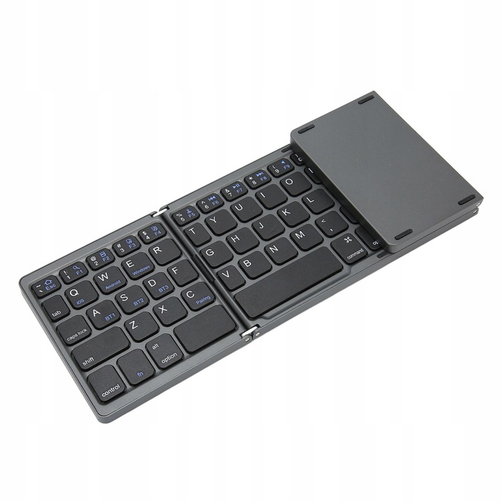 Tastatura Bluetooth pliabila cu touchpad, compatibila iOS, Android, Windows, 14,5x10,6x1,7cm, set