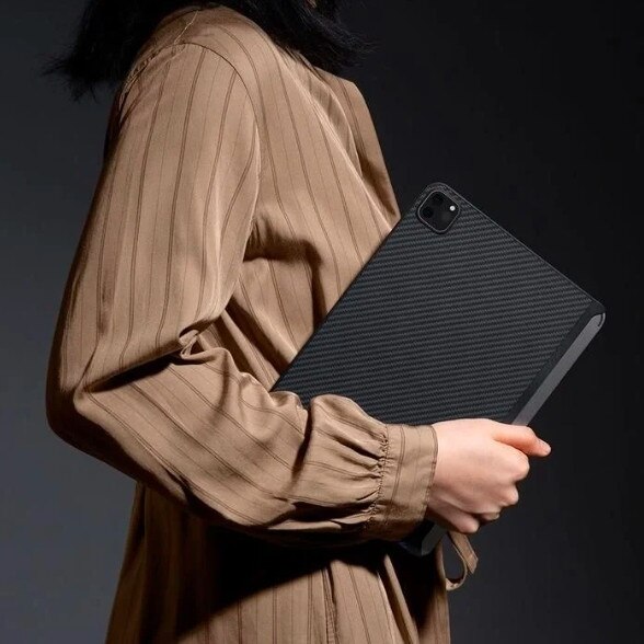 Etui de protectie MagEZ pentru iPad Pro 11" 2021/22, material din fibra aramidica, negru/albastru, ultracompact