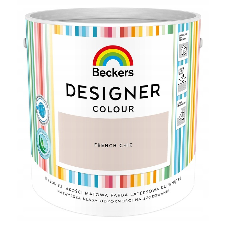Vopsea lavabila mata Beckers 2,5L French Chic, pentru interior, rezistenta la spalare, acoperire buna