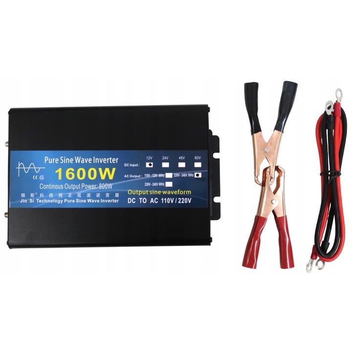 Falownik 1600W 12V-230V, 50Hz, pentru instalatii 12V, vehicule, camioane, off-grid