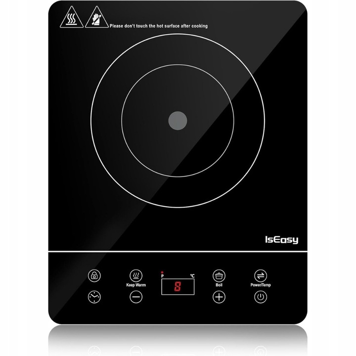 Електрически котлон IsEasy, 2100 W, 1 зона, 9 нива на мощност, таймер 8ч