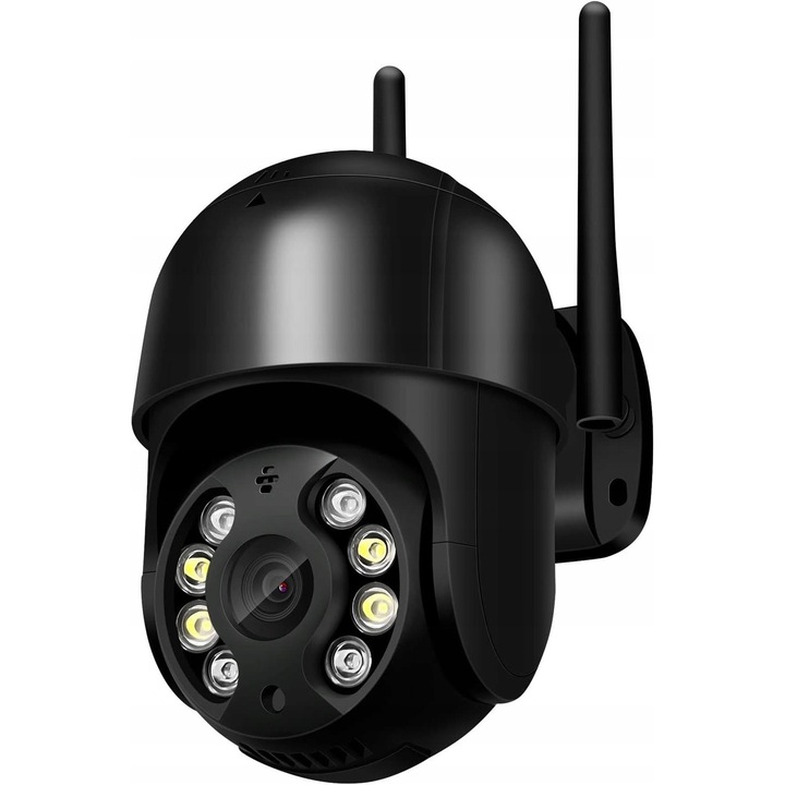 Външна Wi-Fi камера за наблюдение 1080p, с автоматично проследяване, черна, 18,5x16,5x11см