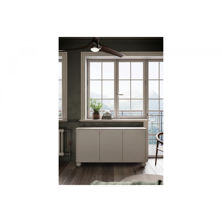 Comoda, Bogart, Sonatia II, 82 x 90 cm x 45 cm, Cu 3 usi, Cu 1 raft, Laminat, MDF, Roz inchis