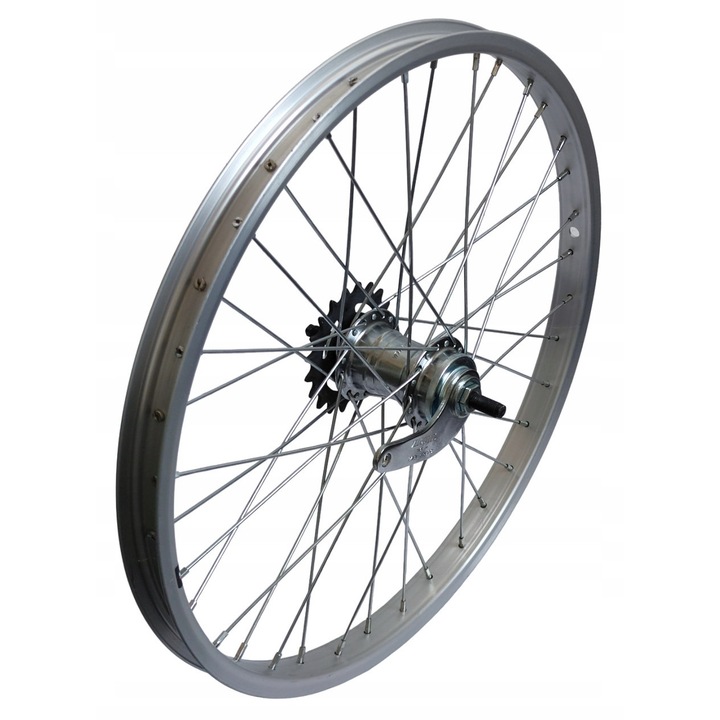 Roata completa bicicleta 20", torpedo VELOSTEEL, aluminiu, 36 spite, set montaj inclus