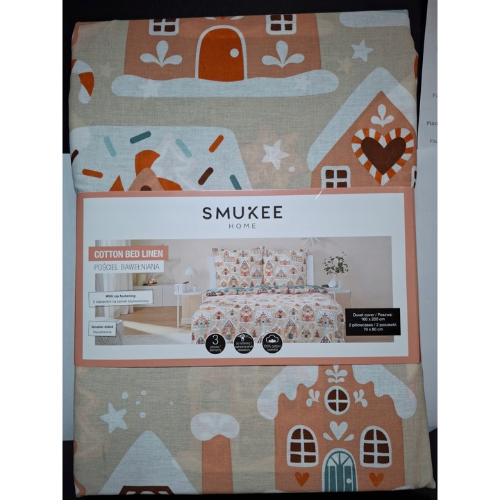 Ágyneműhuzat garnitúra 160x200cm, 2x 70x80cm, pamut, többszínű