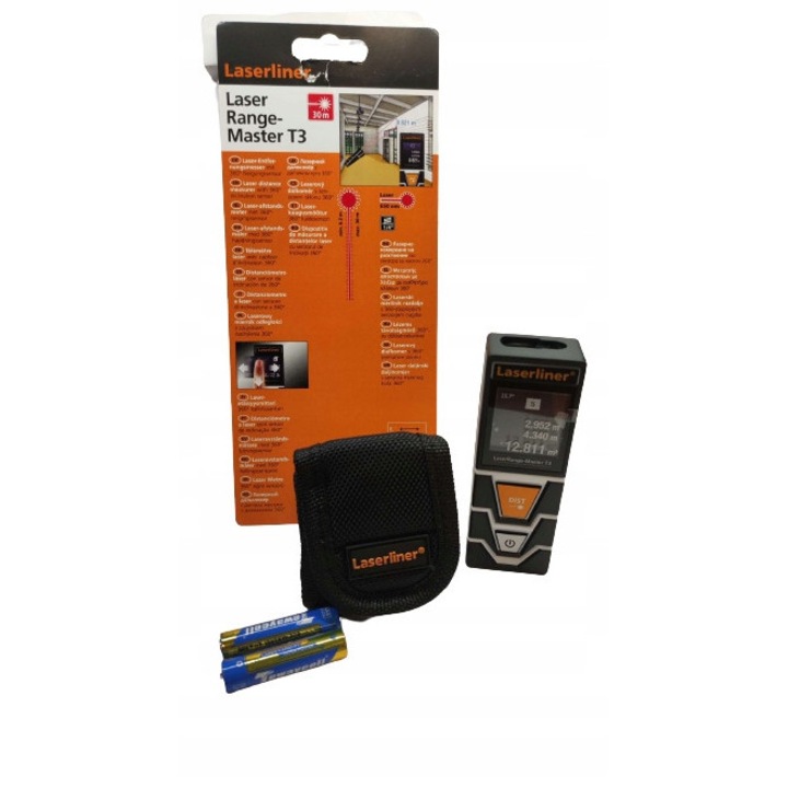 Лазерен далекомер Laserliner T2, 0,2-30м, точност +/- 2мм, осветен LC дисплей