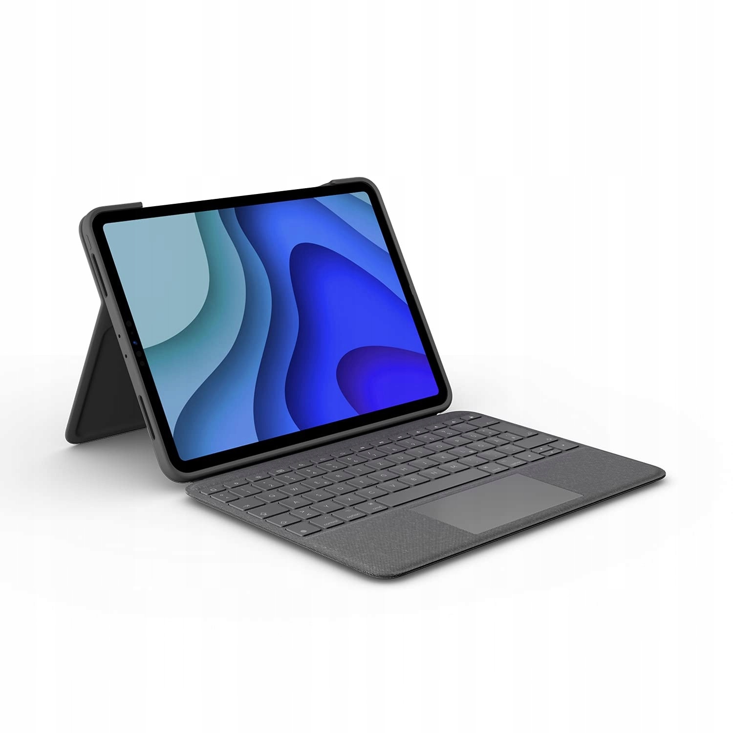 Husa cu tastatura Logitech Folio Touch, pentru iPad Air, trackpad, gri