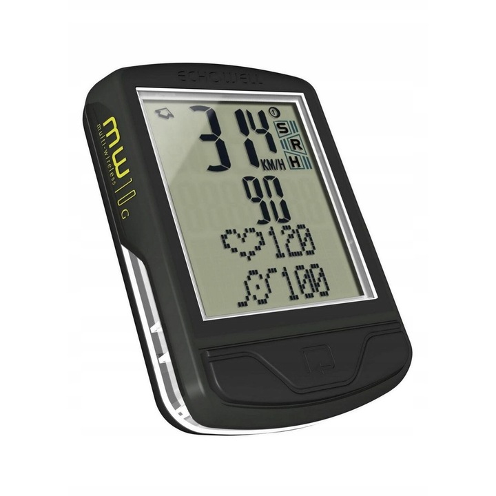 Велокомпютър ECHO-MW10G Combo, 37 функции, черен, пълен комплект