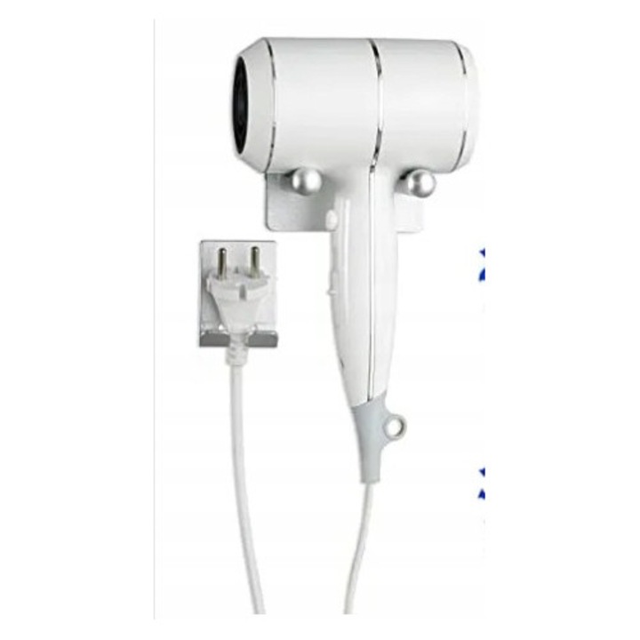 Сешоар QL 2000W с дифузер и концентратор, бял, лесен за използване, без пробиване