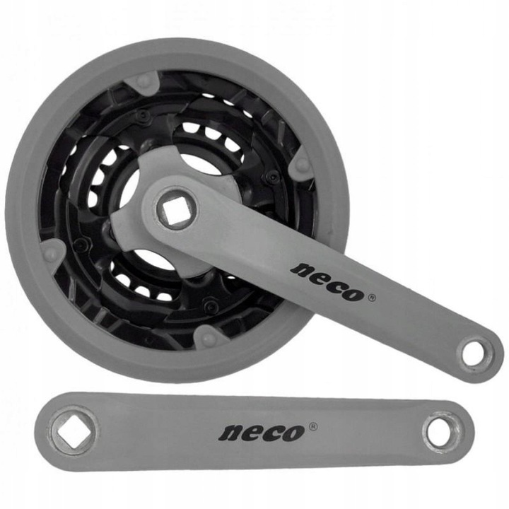 Mechanism korbowy Neco NSP3002 170mm, 3 zebatki, gri, pentru MTB/ATB