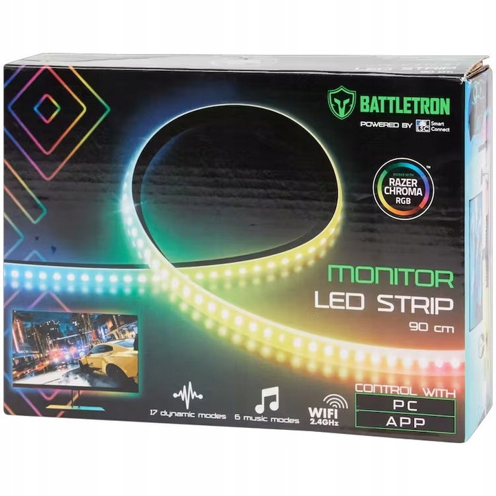 Banda LED 90cm, Razer Chroma RGB, efecte luminoase, sincronizare cu muzica