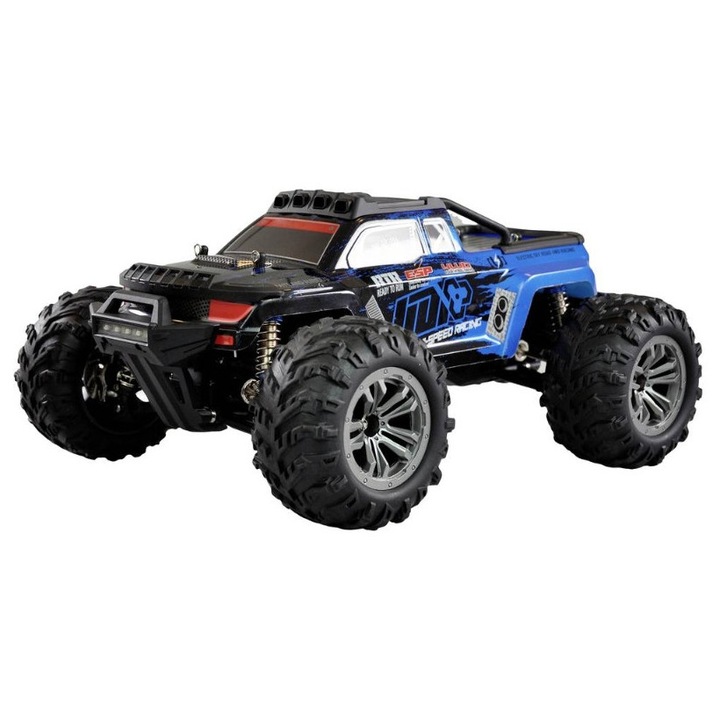 Model masinuta RC Monstertruck, 1:12, 4WD, electric, albastru, 410x300x170mm, set complet