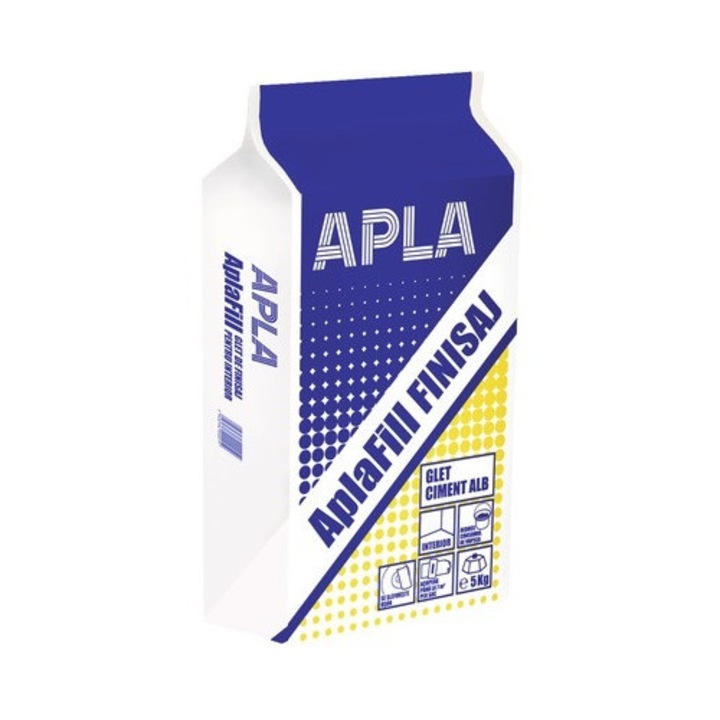 Glet finisaj pe baza de ciment AplaFill pentru interior, alb 5 kg