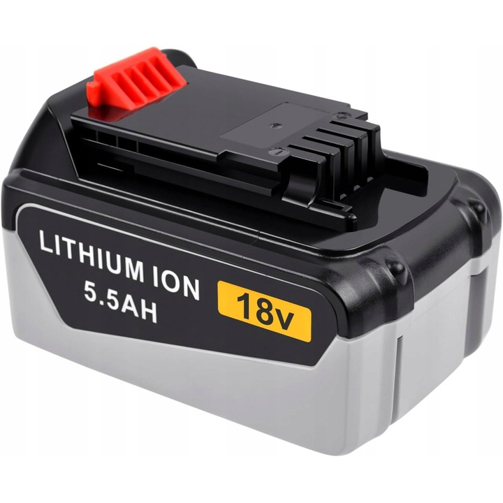 Acumulator 18V 5,5Ah pentru scule electrice, compatibil Black+Decker, constructie durabila