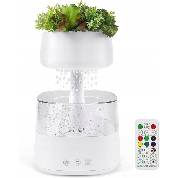 Rain Cloud párásító, 450 ml, felhő effekt, 7 LED szín, távirányítóval