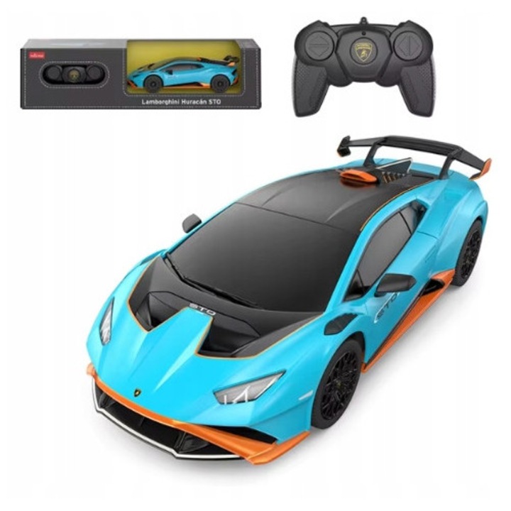 Masinuta zdalnie steriata 1:24 Lamborghini Huracan STO, 19x9.3x5.2cm, multicolor, set cu telecomanda