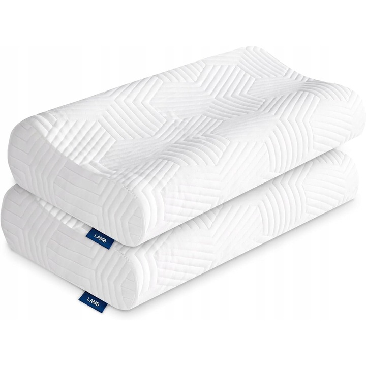 Perna ergonomica din spuma memory, 47x30x10cm, hipoalergenica, lavabila