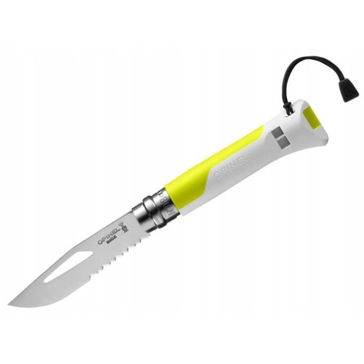 Briceag Opinel, model Outdoor, culoare alb-zlt, lungime 192mm, sistem de blocare Virobloc
