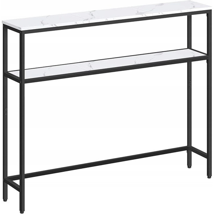 Конзолна маса, 20x100x80см, 2 рафта, антрацит-сиво-черно, VASAGLE