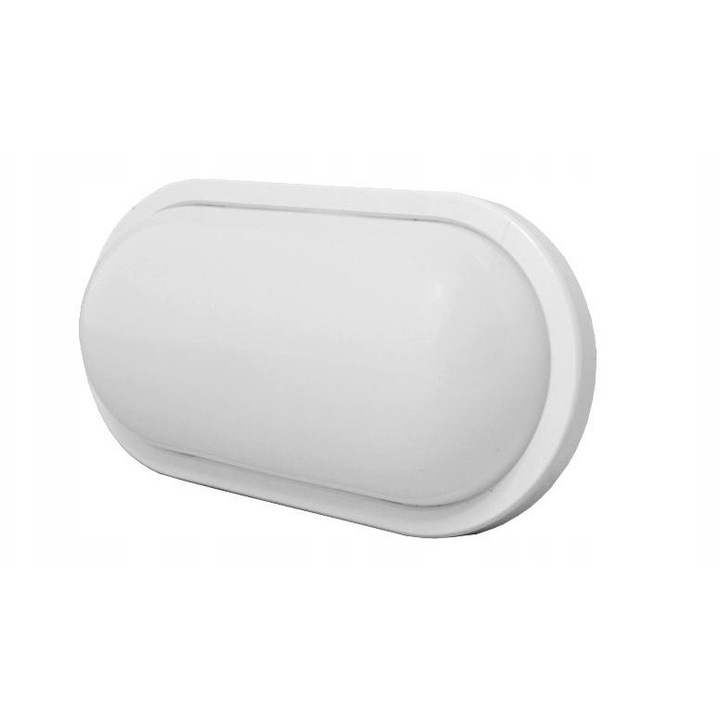 LED плафонна лампа 30W, 6500K, овална, черно-бяла, 38x15x4,8см