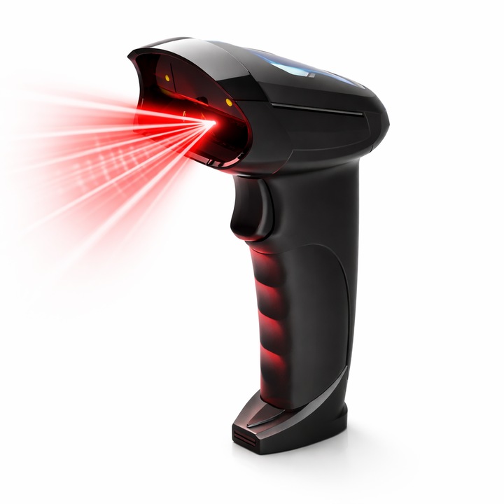 Scanner Coduri de Bare 1D/2D Profesional, USB, Bluetooth, Wireless 2.4G, CMOS, 500 scanari/sec, compatibil Windows, Mac, Android, iOS, pentru magazin, POS, depozit si logistica