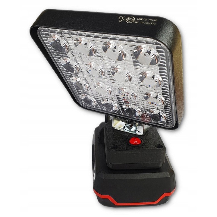 Lampa LED 48W, 16 diodi, 6000K, 110x110x26mm, set fara acumulator