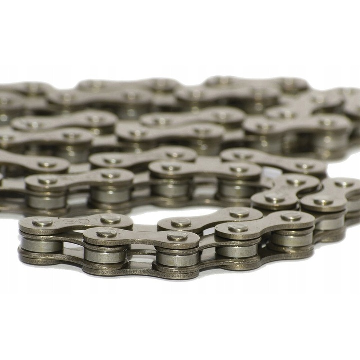 Lant bicicleta PYC 10 viteze, 116 linkuri, 1/2"x11/128", argintiu, 282g, set cu clema