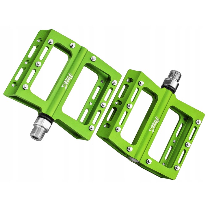 Pedale platforme Prox Stig, 94x95x17mm, verde, pentru BMX/Downhill/MTB