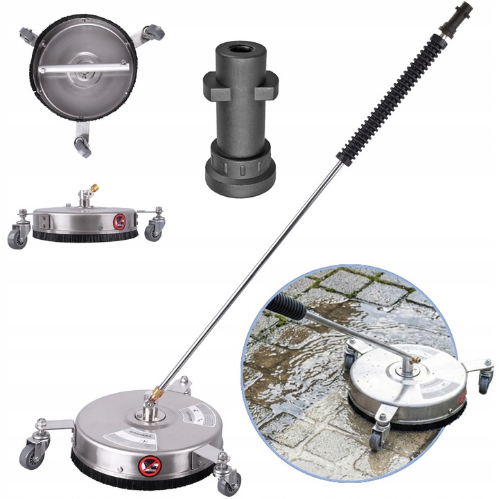 Cap T-Racer 12", Techkar, inox 304, lance 60cm, compatibila cu Karcher K2-K7, argintiu