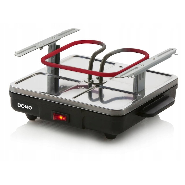 Gratar raclette electric Domo DO9147G, 600W, negru, pentru 4 persoane, placuta detasabila 21x21cm