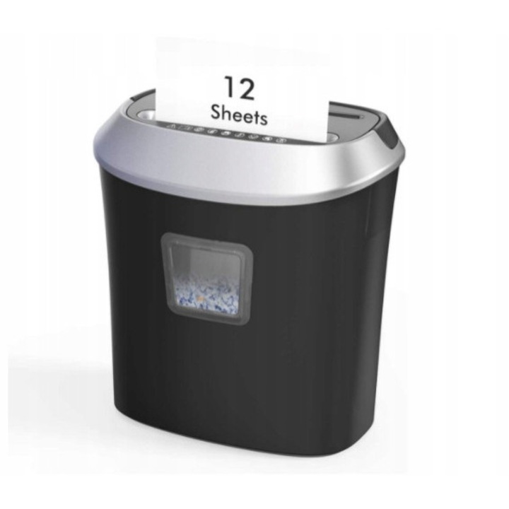 Distrugator de documente, 12 foi, 22L, taiere in fasii, P-4, pentru acasa si birou